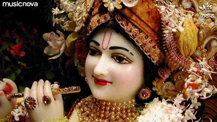 Main Aarti Teri Gaon with Lyrics - Krishna Aarti