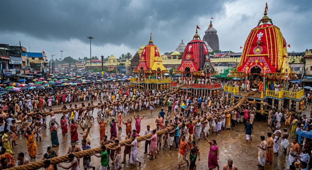 Jagannath Rath Yatra Raining